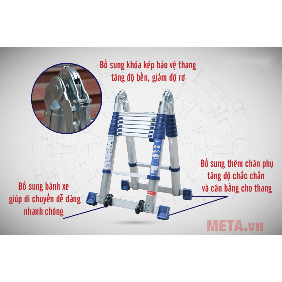 Thang nhôm rút đôi Nikawa NK-50AI-Pri