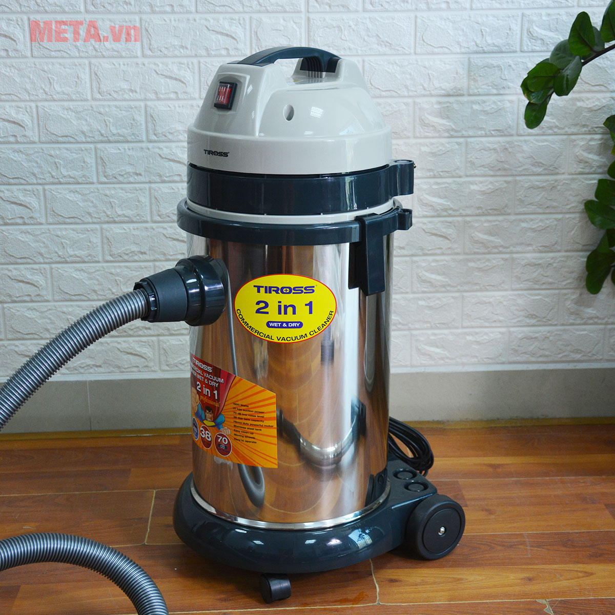 Máy hút bụi công nghiệp ướt và khô Tiross TS9303 (38 lít, 1.600W)