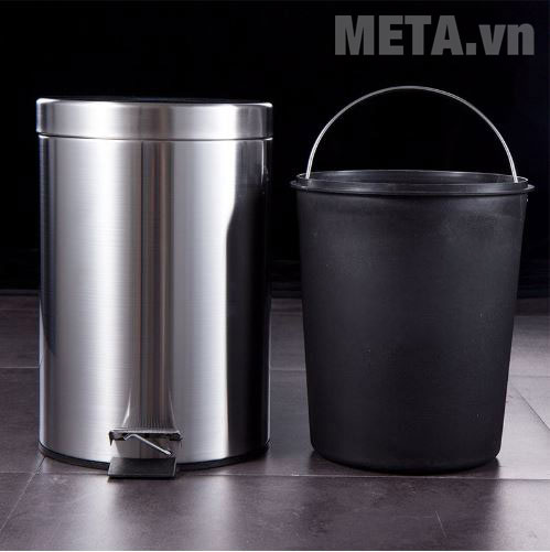 Thùng rác inox đạp chân GEV-12L