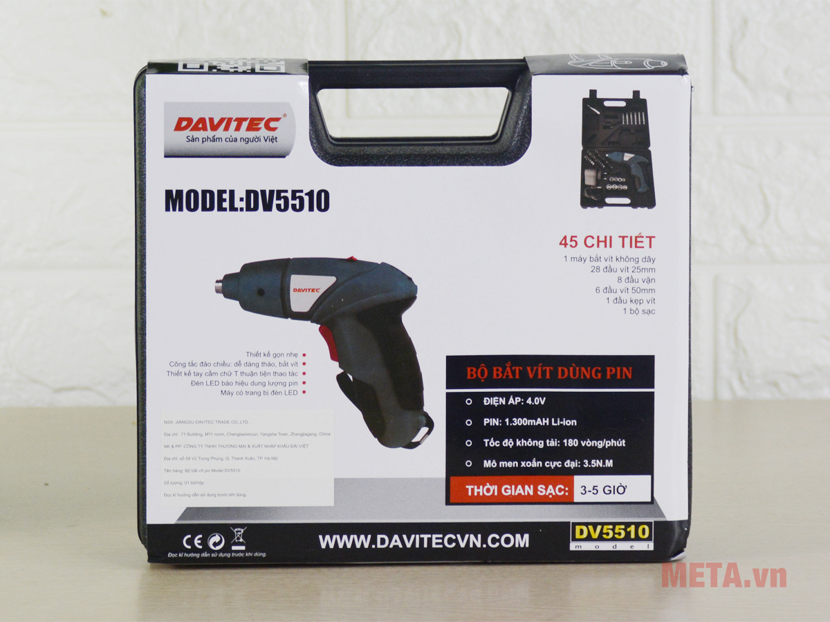 Máy bắt vít Davitec DV5510 4V (45 chi tiết)