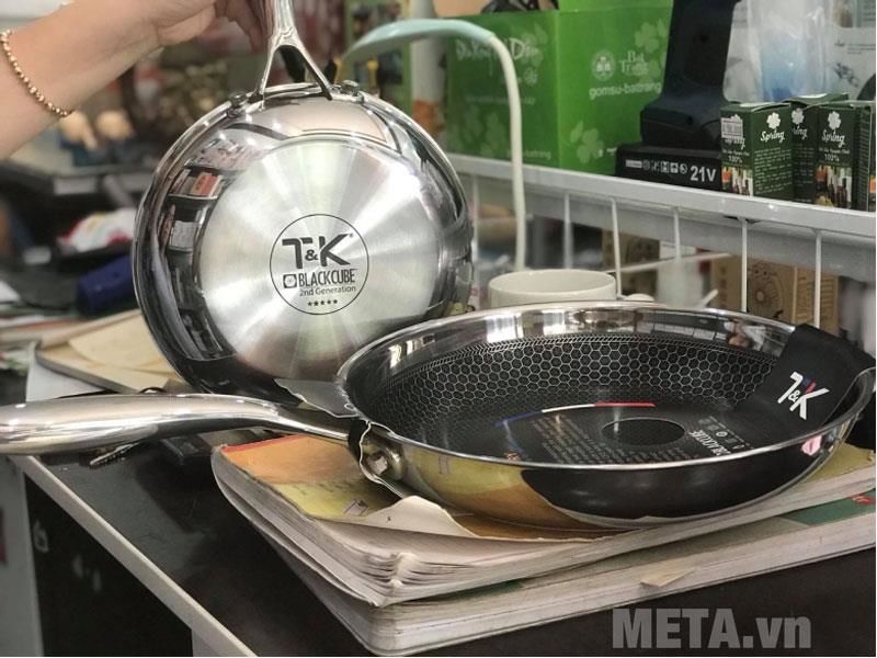 Chảo chống dính inox 304 T&K Blackcube BC228FA - 28cm