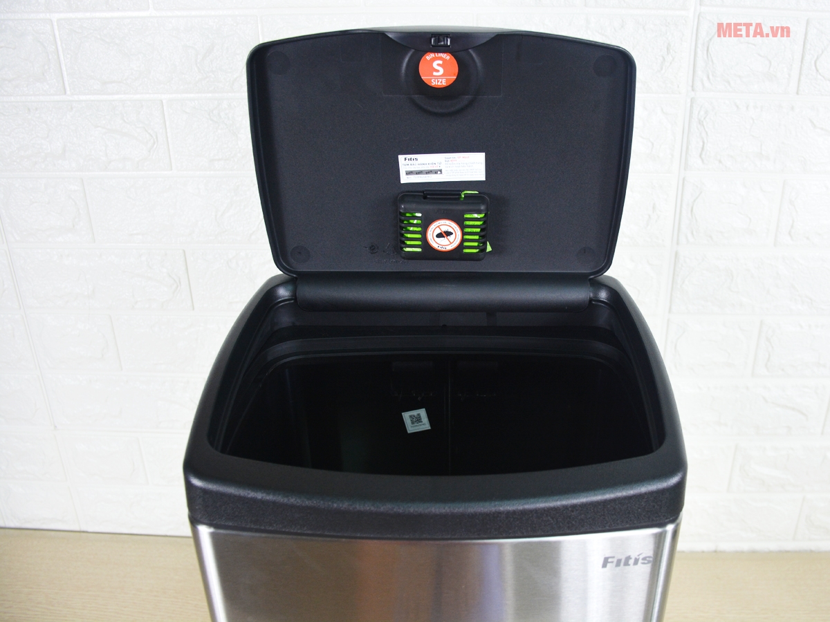 Thùng rác Inox nhấn vuông nhỏ Fitis STS1-901 - 15L