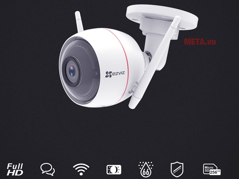 Camera wifi ngoài trời Ezviz CS-CV310-A0-1B2WFR (C3W, 1080P, có đèn và còi báo)