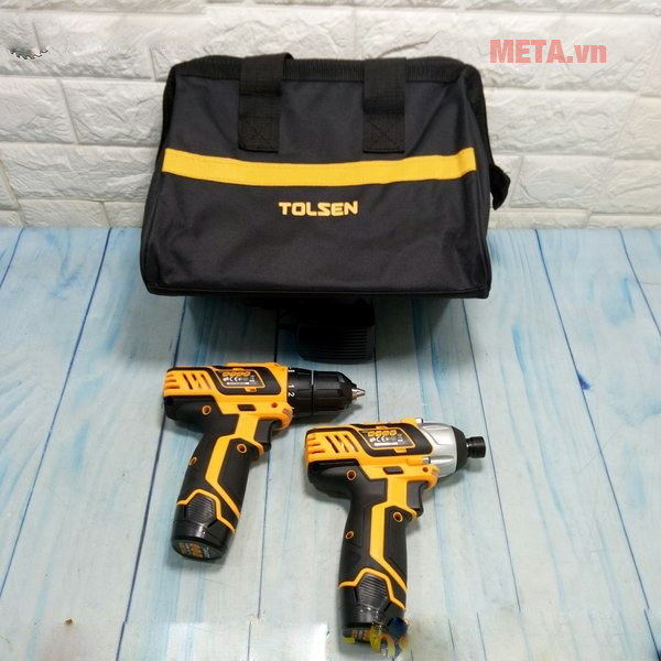 Bộ 2 máy khoan và máy bắn vít 12V Tolsen 79028