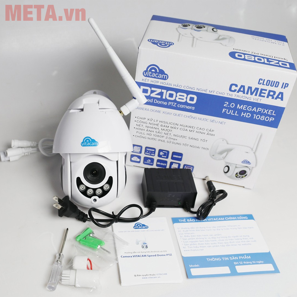 Camera ngoài trời Vitacam Dz1080 xoay 350 độ, đàm thoại 2 chiều