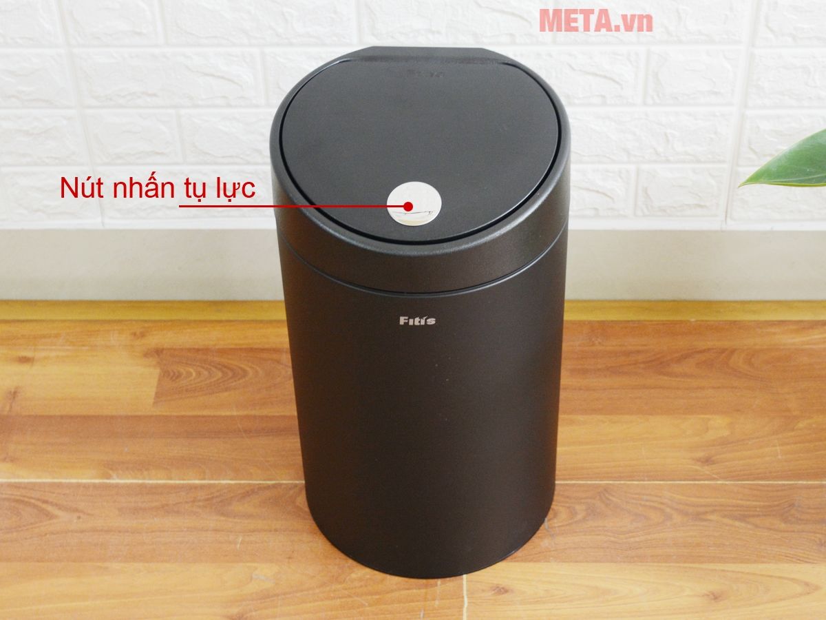 Thùng rác Inox nhấn tròn nhỏ Fitis RTS1-903 12 lít