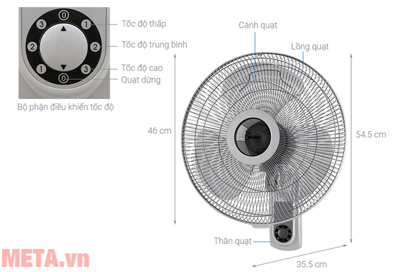 Quạt treo tường Midea FW40-6H