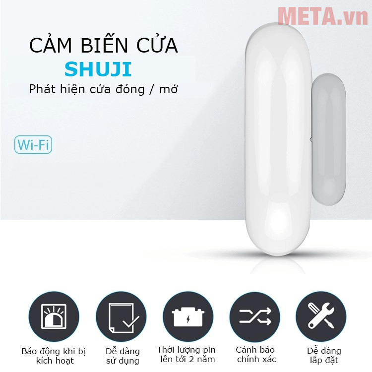 Báo trộm, báo khách độc lập không dây SHUJI SJ-S280 (wifi, cloud data)