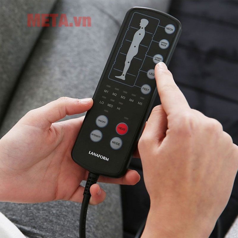 Đệm massage toàn thân có gối lăn hồng ngoại Lanaform Delight LA110316