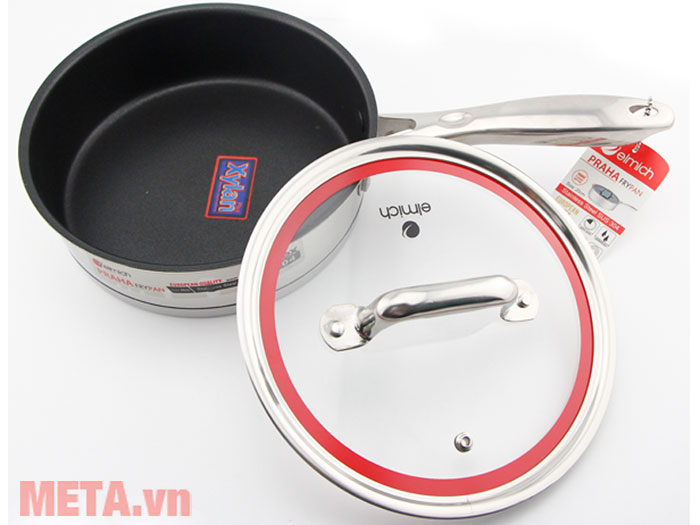 Chảo chống dính inox 304 có vung kính Elmich Praha EL3247 20cm