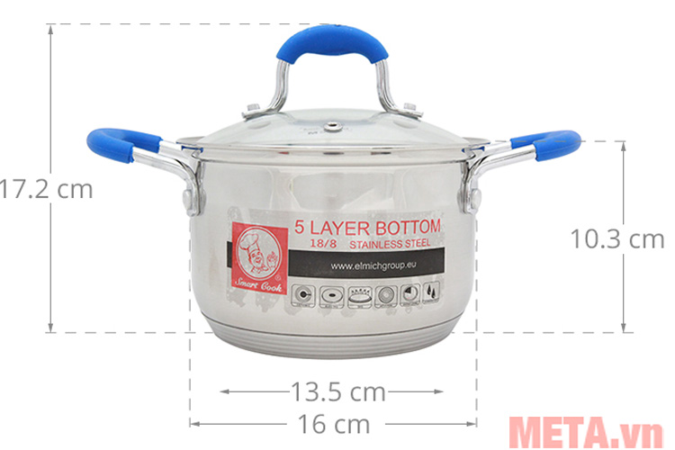 Bộ nồi inox 5 đáy Smartcook SMR3 2355961