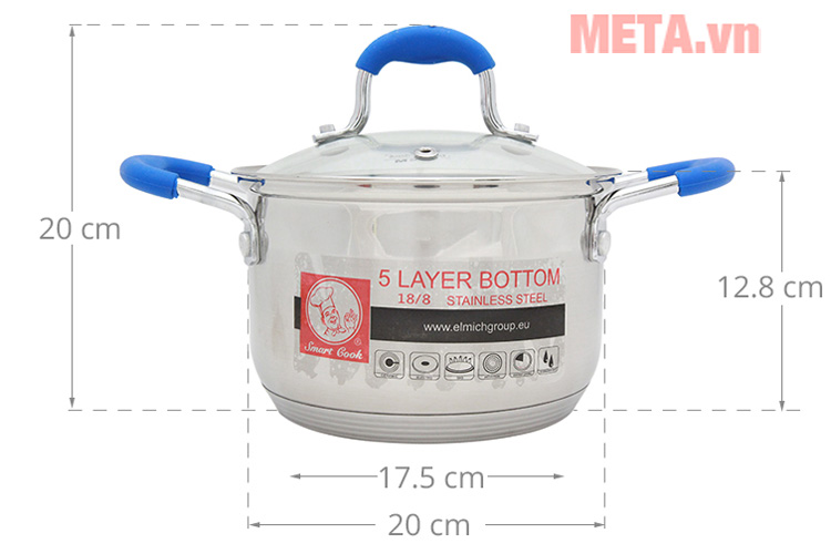 Bộ nồi inox 5 đáy Smartcook SMR3 2355961