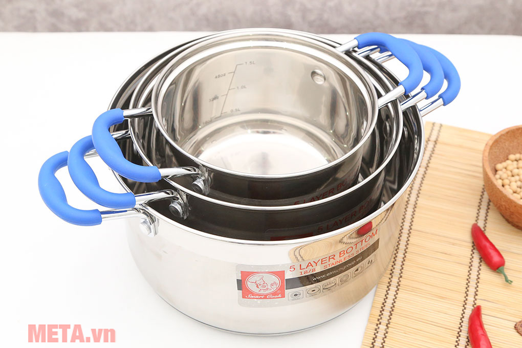 Bộ nồi inox 5 đáy Smartcook SMR3 2355961