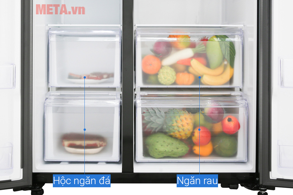 Tủ lạnh side by side Samsung inverter RS62R50014G/SV (647 lít)