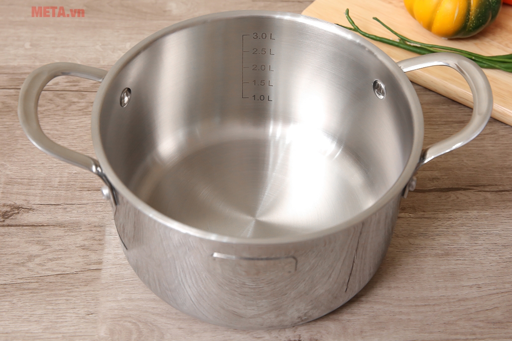 Nồi inox cao cấp 3 lớp đáy liền Tri-Max 2353733 20cm