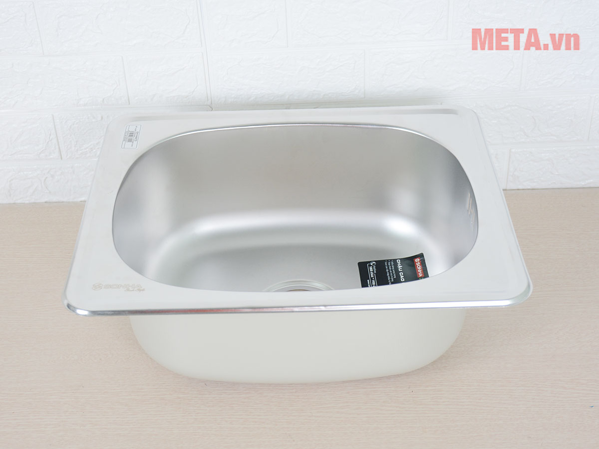 Chậu rửa inox Sơn Hà 1H447S (447mm x 364mm) đáy giảm ồn