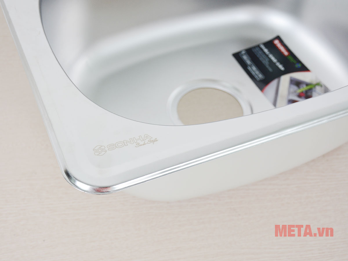 Chậu rửa inox Sơn Hà 1H447S (447mm x 364mm) đáy giảm ồn