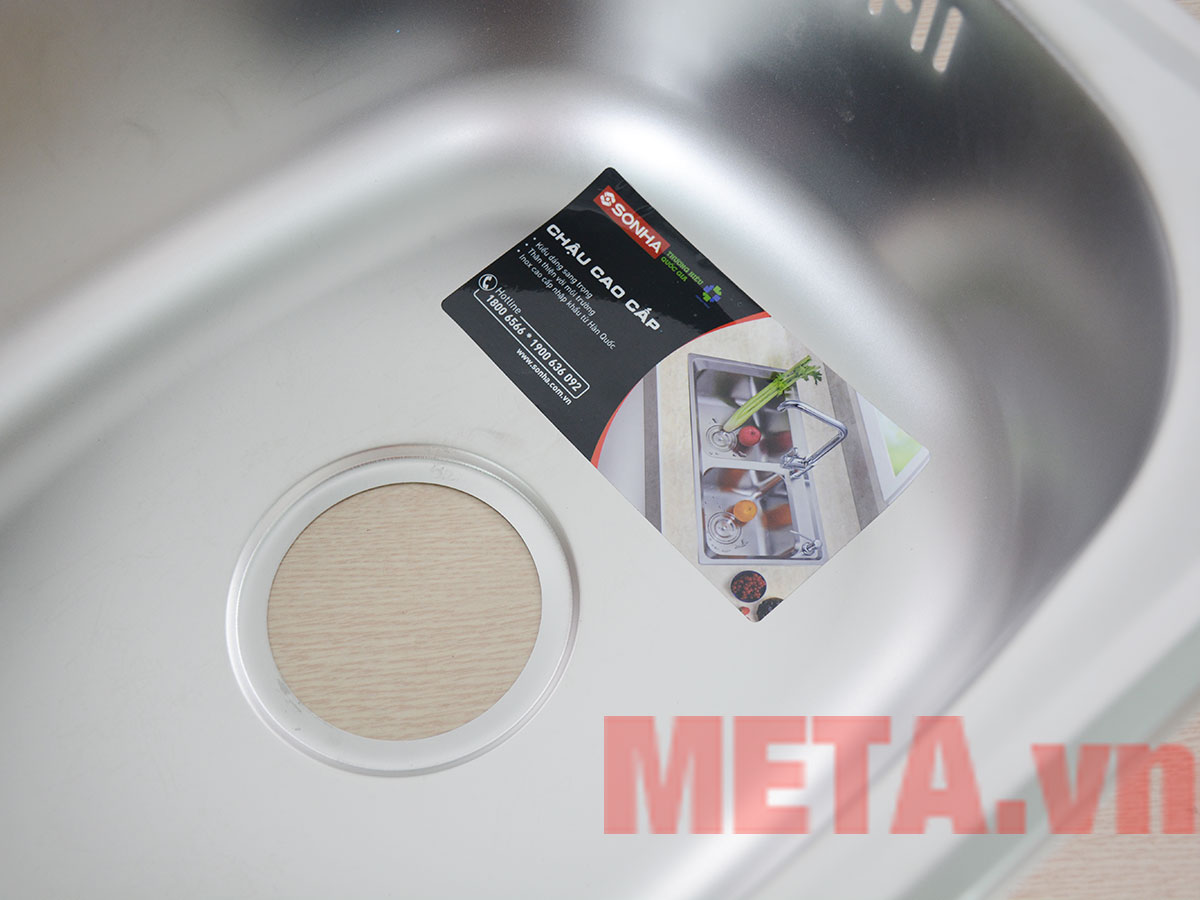 Chậu rửa inox Sơn Hà 1H447S (447mm x 364mm) đáy giảm ồn