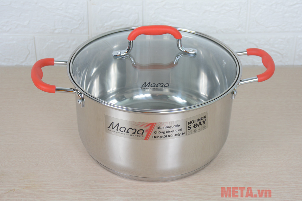 Bộ nồi inox 5 đáy Sunhouse Mama SHG2503MSD