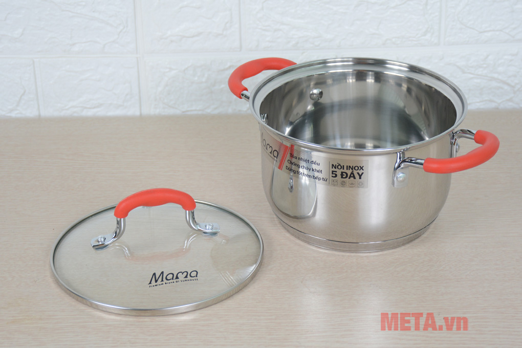 Bộ nồi inox 5 đáy Sunhouse Mama SHG2503MSD