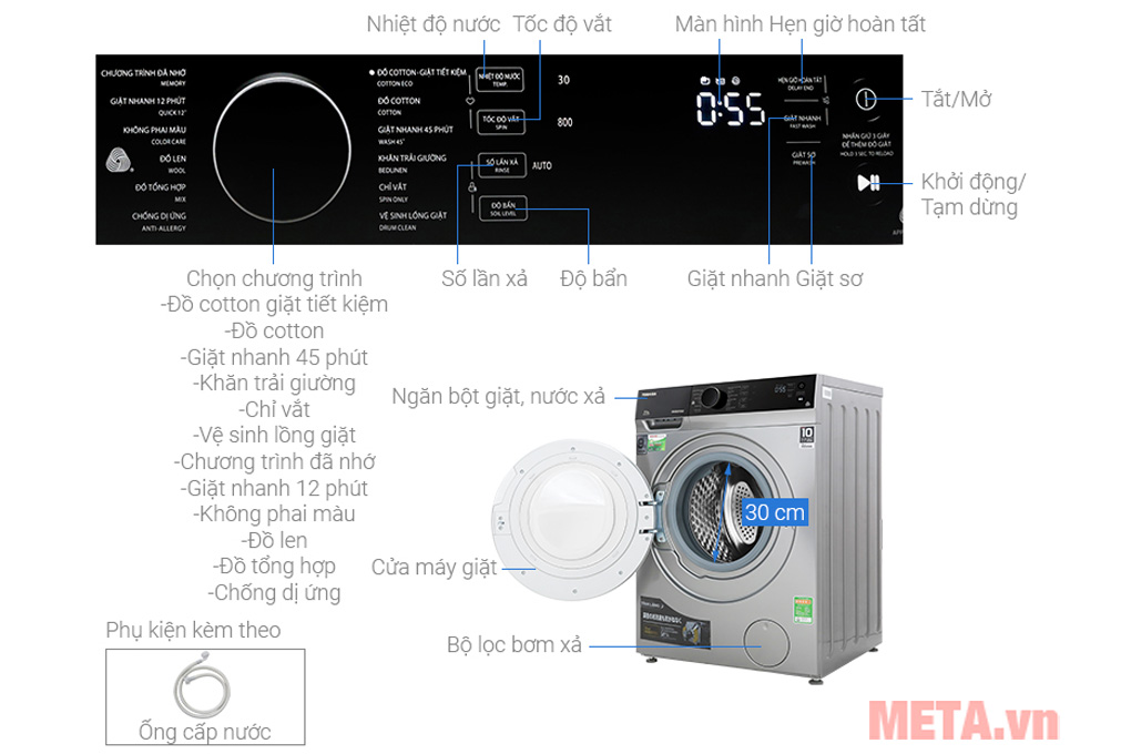 Máy giặt lồng ngang Toshiba inverter TW-BH95M4V(SK) (8.5kg)