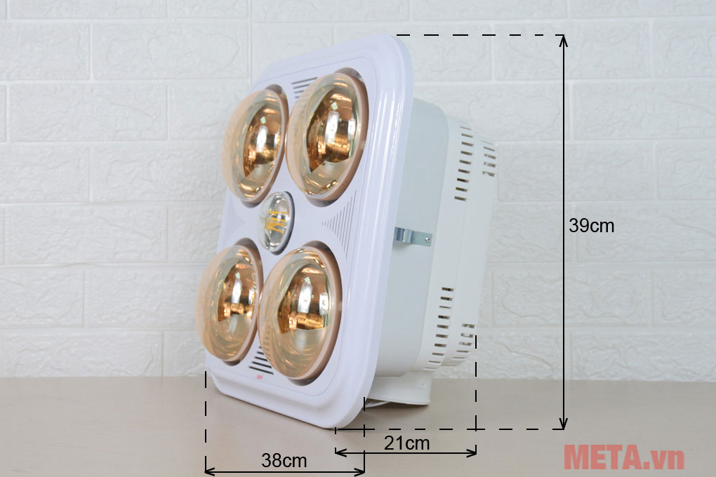 Đèn sưởi nhà tắm Braun Kohn BU04G 4 bóng (Có điều khiển)