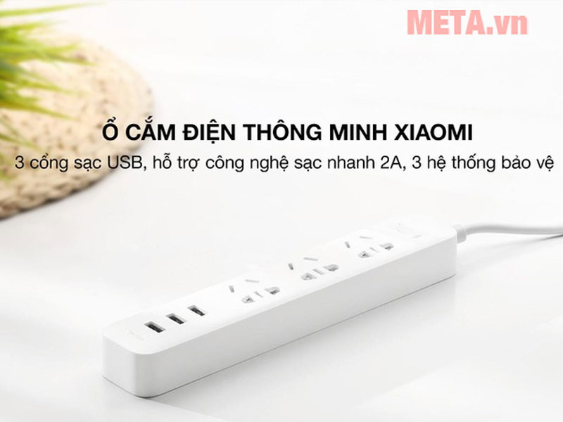 Ổ cắm điện Xiaomi 3AC 3USB (NRB4014CN)