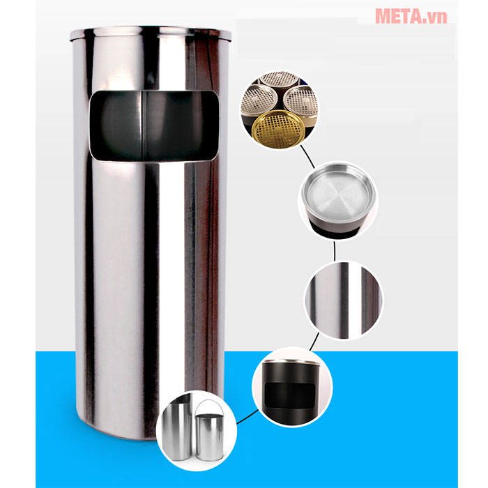 Thùng rác inox gạt tàn GEV A35-A