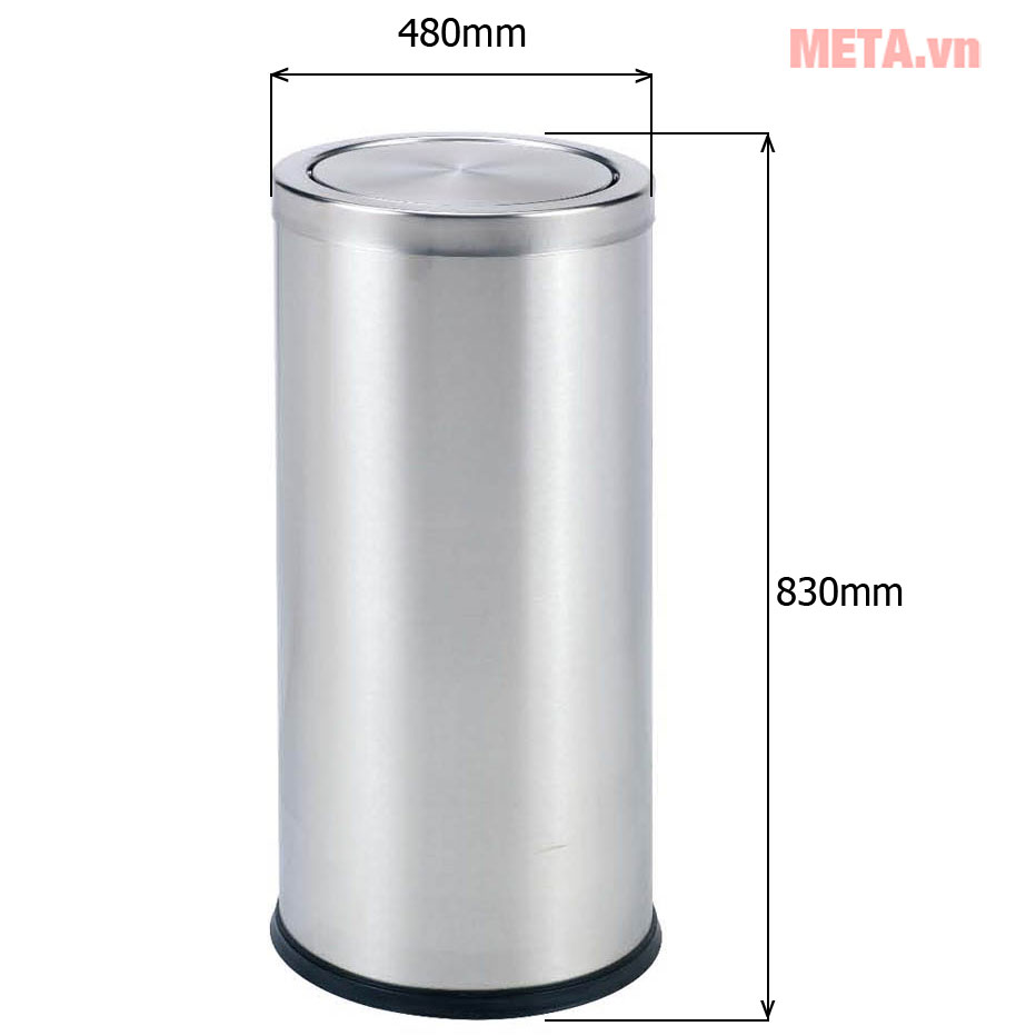 Thùng rác inox nắp lật GEV A35-P