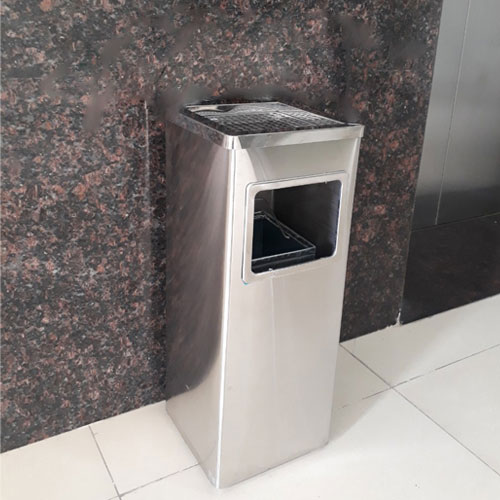 Thùng rác inox gạt tàn GEV A34-B