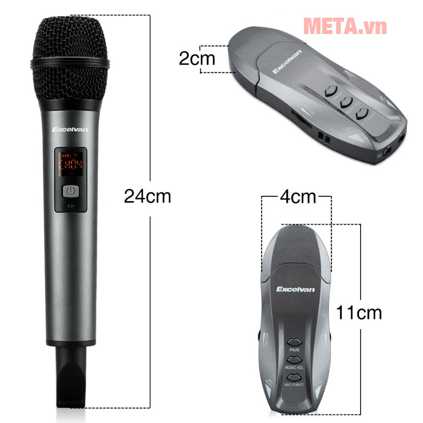 Micro Karaoke không dây Excelvan K18V (01 mic, VHF)