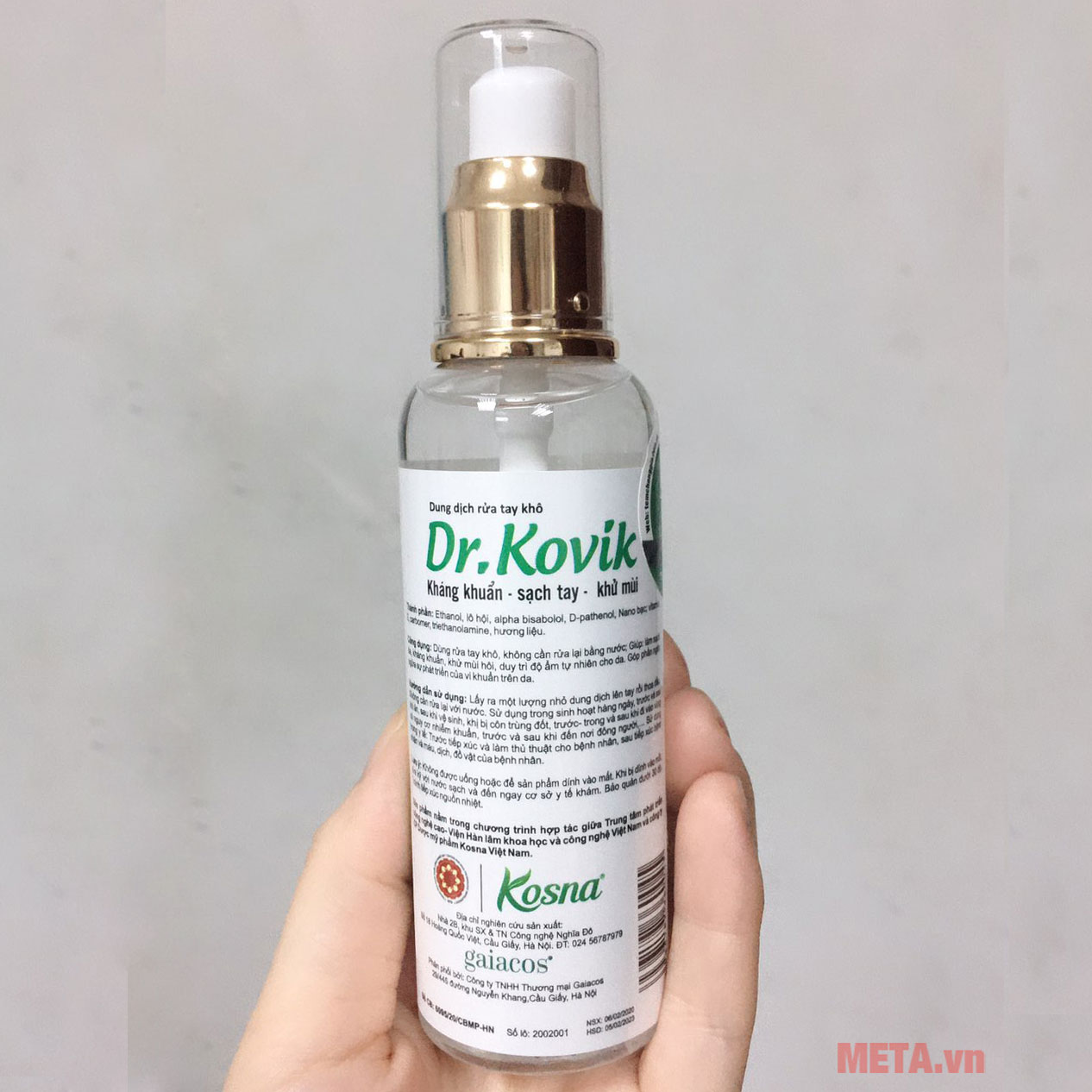Nước rửa tay khô sát khuẩn Dr.Kovik (100ml)