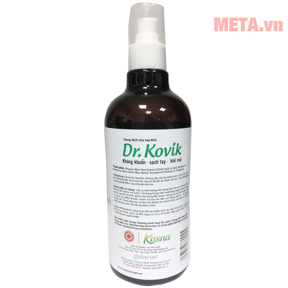 Nước rửa tay khô sát khuẩn Dr Kovik 500ml