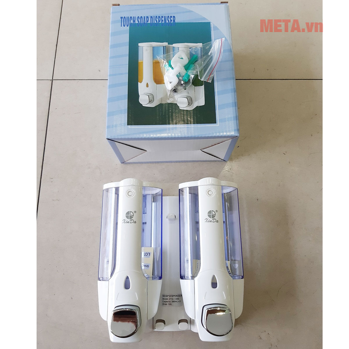 Hộp đựng xà phòng đôi, màu trắng ZYQ-138S White