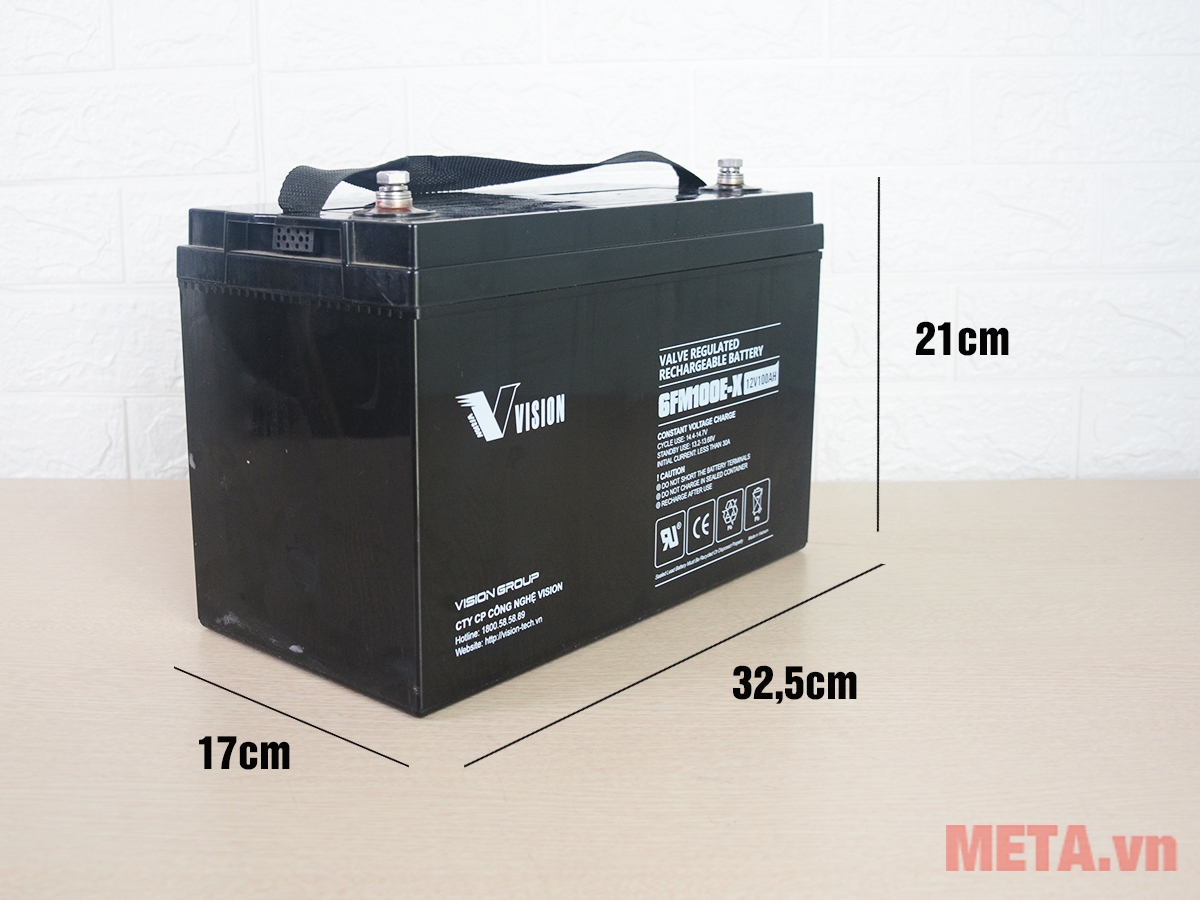 Ắc quy viễn thông Vision 100Ah công nghệ AGM (6FM100EX)