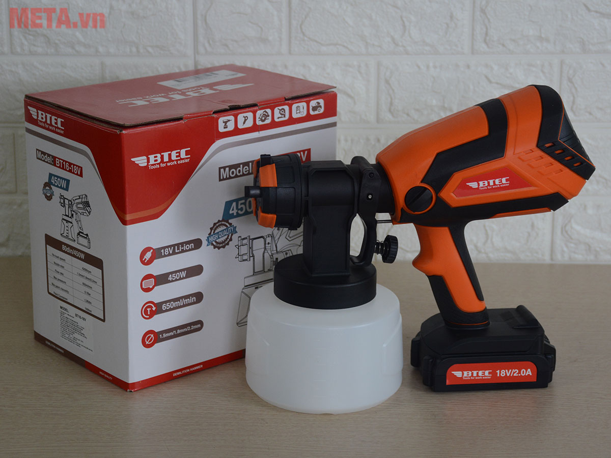 Máy phun sơn dùng pin BTEC BT16-18V