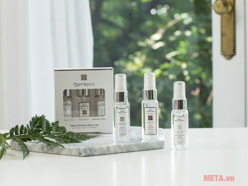 Nước xịt thơm vải kháng khuẩn 99,9% cao cấp Hàn Quốc Denovo Set 30ml (3 Chai)