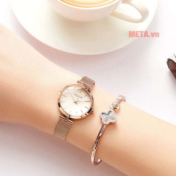Đồng hồ nữ JA-1225 Julius Hàn Quốc dây thép