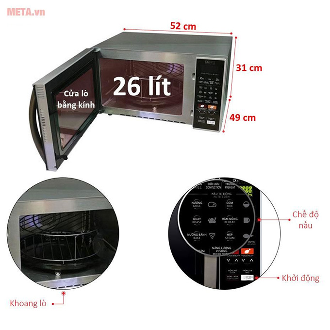 Lò vi sóng điện tử có nướng đối lưu Sharp R-C900VN(S) - 26 lít