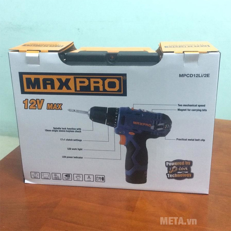 Máy khoan vặn vít dùng pin Maxpro MPCD12LI/2E 12V