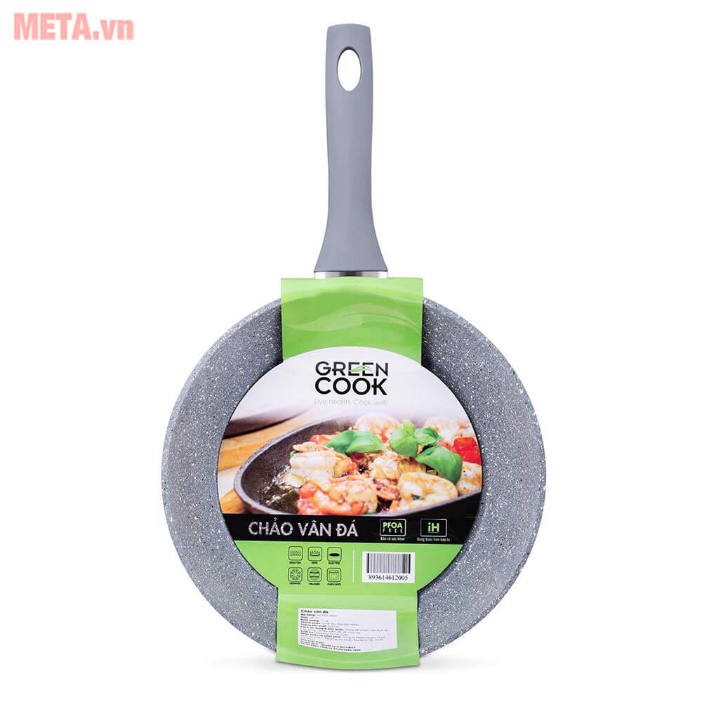 Chảo sâu vân đá Green Cook GCP02-28IH (28cm)