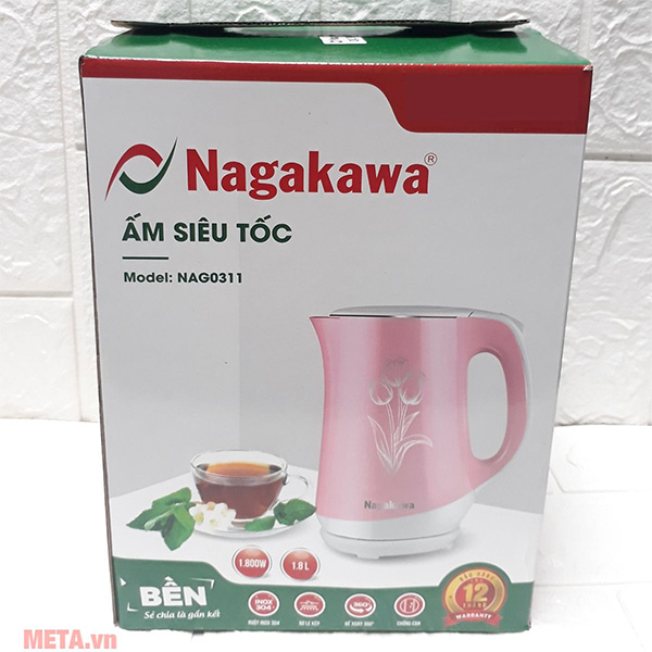 Ấm siêu tốc 1.8 lít Nagakawa NAG0311