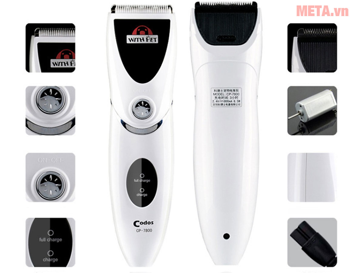 Tông đơ cắt tỉa lông chó mèo Codos CP7800
