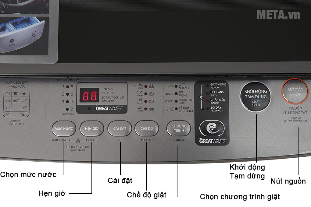 Máy giặt lồng đứng Toshiba 9kg AW-K1005FV(SG)