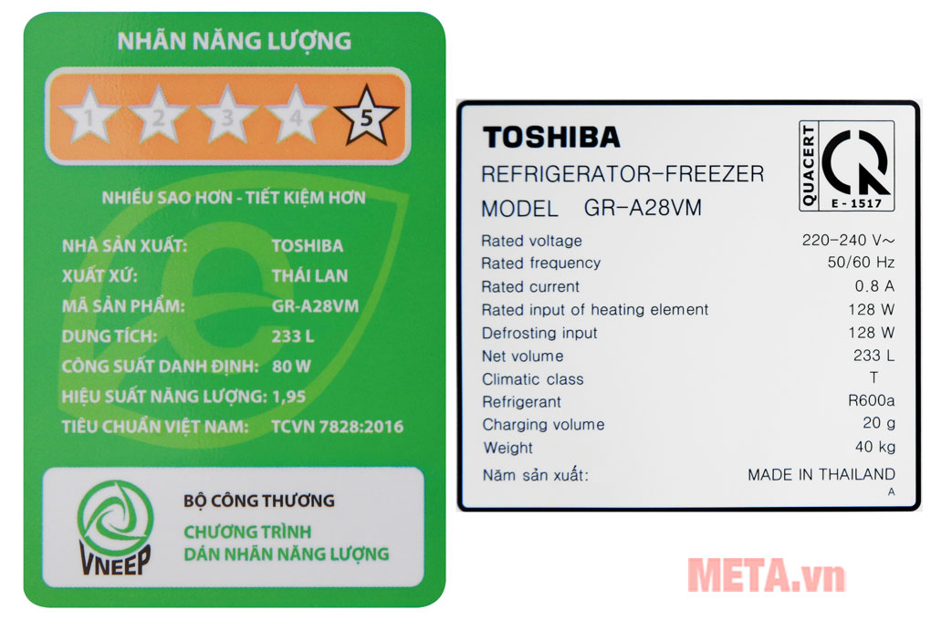 Tủ lạnh Toshiba inverter 226 lít GR-A28VM(UKG1)