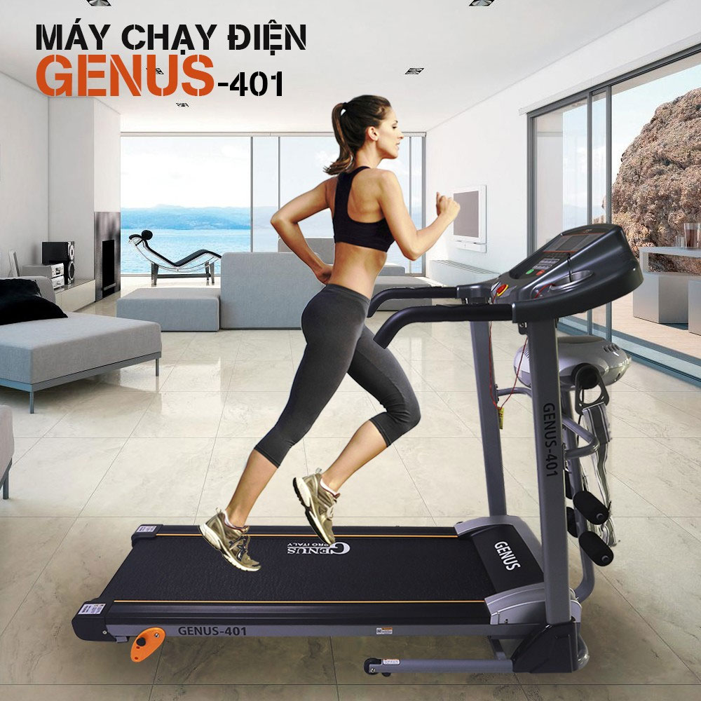 Máy chạy bộ điện 4 chức năng Genus 401