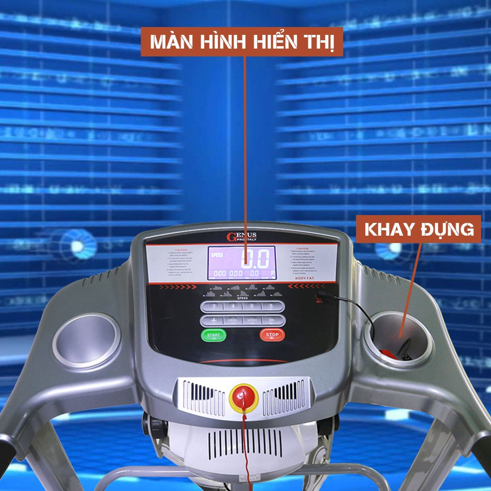 Máy chạy bộ điện 4 chức năng Genus 401