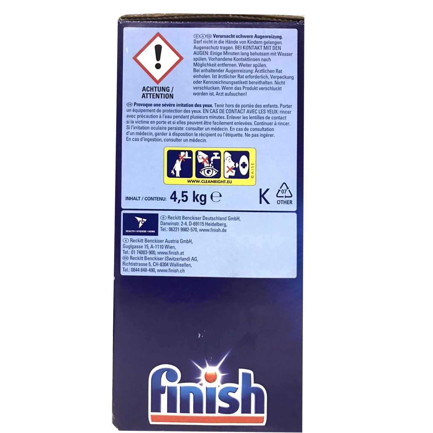 Bột rửa bát Finish Classic 4.5kg/hộp