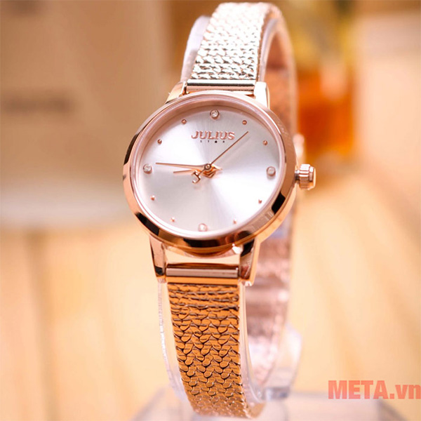 Đồng hồ nữ JS-045 kính Sapphire Julius Star Hàn Quốc (Dây thép)