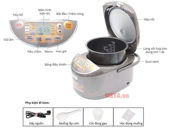 Nồi cơm điện Zojirushi NS-YSQ18 (NS-YSQ18-XJ)